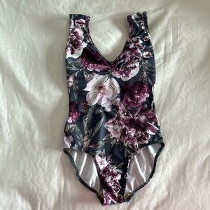 Eleve floral printed leotard size medium